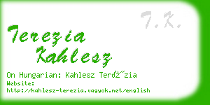 terezia kahlesz business card